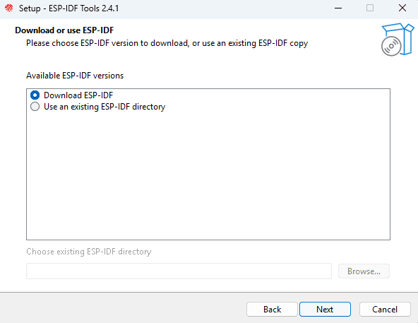 ESP driver installation step 1